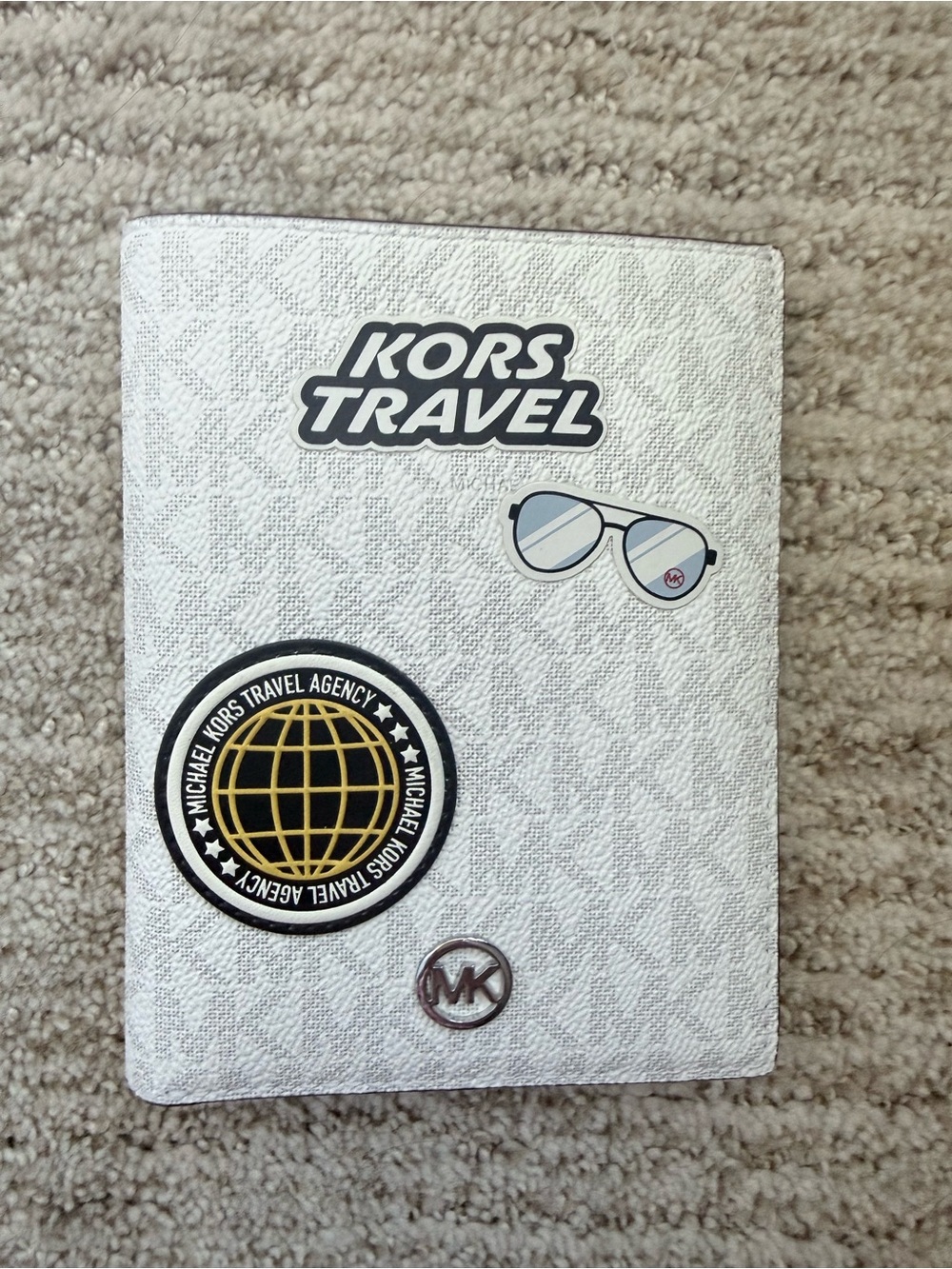 Michael Kors Jet Set Travel Medium Embellished Signature Logo Passport Case